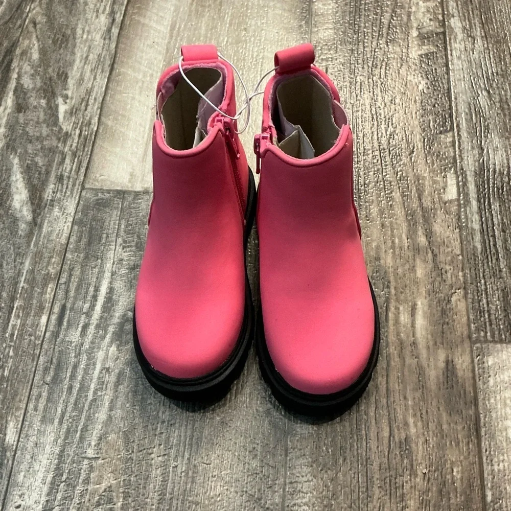 Jumping Beans Girl’s Pink Star-Panel Chelsea Boot Size 8